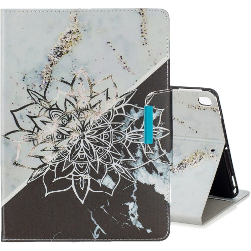 For iPad 10.2 Colored Drawing Pattern Horizontal Flip Leather Case with Holder...(Sun Flower Marble)