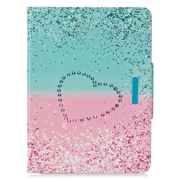 For iPad 10.2 Colored Drawing Pattern Horizontal Flip Leather Case with Hold...(Two Color Love Sand)