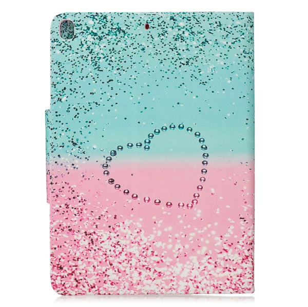 For iPad 10.2 Colored Drawing Pattern Horizontal Flip Leather Case with Hold...(Two Color Love Sand)