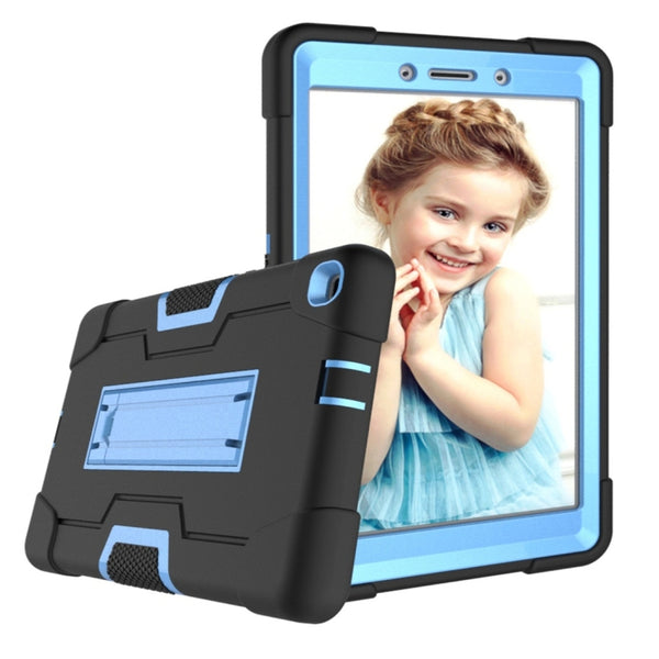 For Galaxy Tab A 8.0 (2019) T290 Contrast Color Silicone PC Combination Case with Hol...(Black Blue)