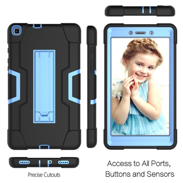 For Galaxy Tab A 8.0 (2019) T290 Contrast Color Silicone PC Combination Case with Hol...(Black Blue)