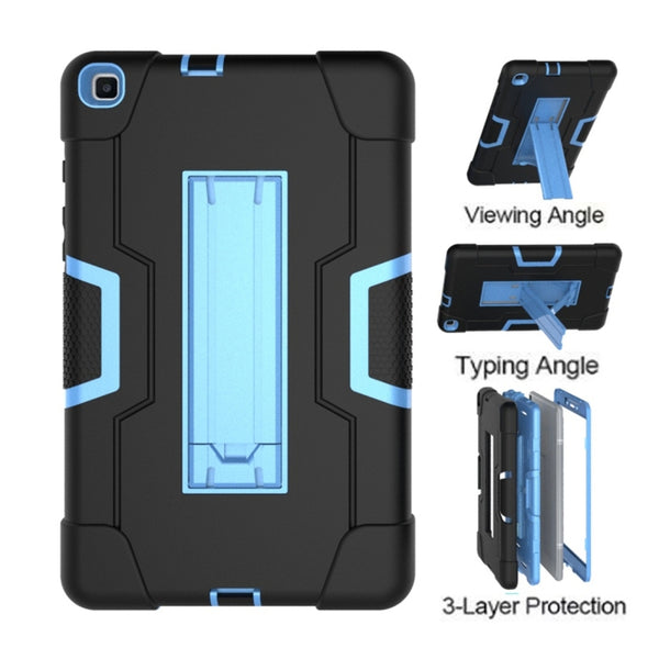 For Galaxy Tab A 8.0 (2019) T290 Contrast Color Silicone PC Combination Case with Hol...(Black Blue)