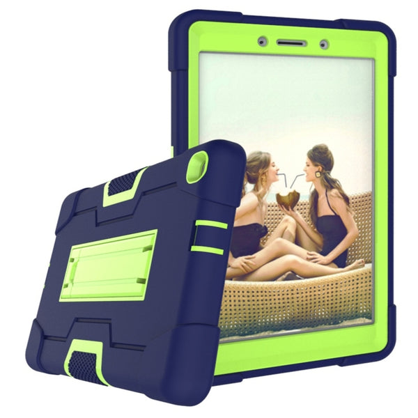 For Galaxy Tab A 8.0 (2019) T290 Contrast Color Silicone PC Combination Case w...(Navy Blue Olivine)