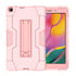 For Galaxy Tab A 8.0 (2019) T290 Contrast Color Silicone PC Combination Case with Holder(Rose Gold)