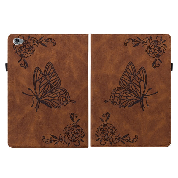 For Huawei MediaPad M5 Lite Butterfly Flower Embossed Leathe