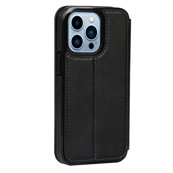 For iPhone 13 Pro Max Knight Magnetic Suction Leather Phone Case (Black)