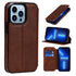 For iPhone 13 Pro Max Knight Magnetic Suction Leather Phone Case (Brown)