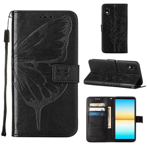 For Sony Xperia ACE III Embossed Butterfly Leather Phone Cas