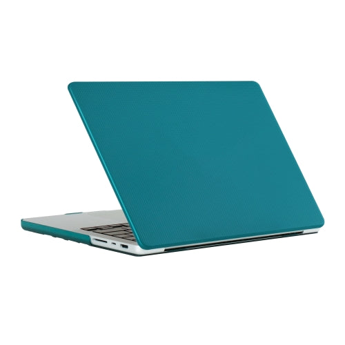 Dot Texture Double Sided Tanned Laptop Case For MacBook Pro 14.2 inch A2442 2021(Dark Cyan)