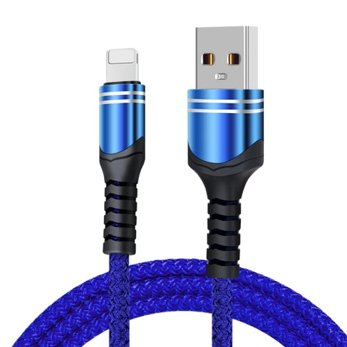 8 Pin 6A Woven Style USB Charging Cable, Cable Length: 1m(Blue)