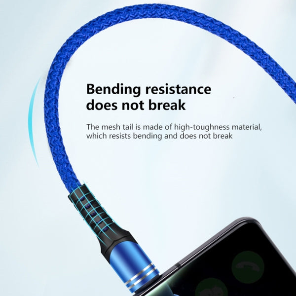 8 Pin 6A Woven Style USB Charging Cable, Cable Length: 1m(Blue)