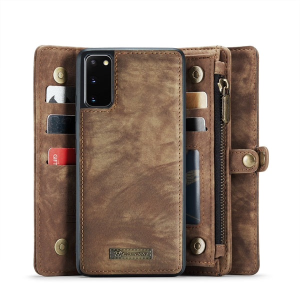 For Galaxy S20 CaseMe Detachable Multifunctional Horizontal Flip Leather Case, with Card S...(Brown)