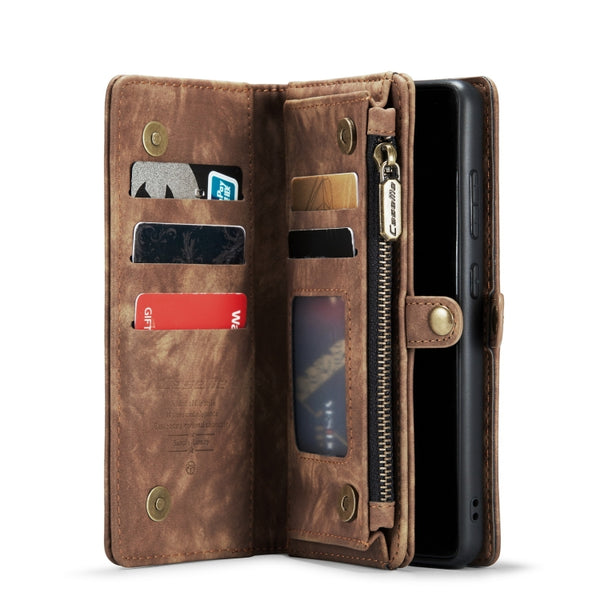 For Galaxy S20 CaseMe Detachable Multifunctional Horizontal Flip Leather Case, with Card S...(Brown)