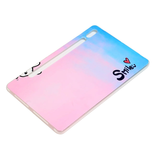 For Samsung Galaxy Tab S7 S7 FE S8 Painted TPU Tablet Case(Smile)