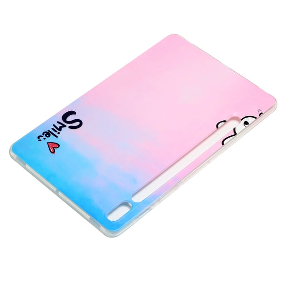 For Samsung Galaxy Tab S7 S7 FE S8 Painted TPU Tablet Case(Smile)