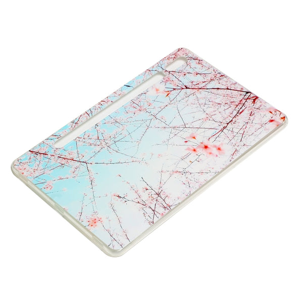 For Samsung Galaxy Tab S7 S7 FE S8 Painted TPU Tablet Case(Cherry Blossoms)