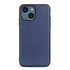 For iPhone 14 Lambskin Texture Genuine Leather Phone Case (Blue)