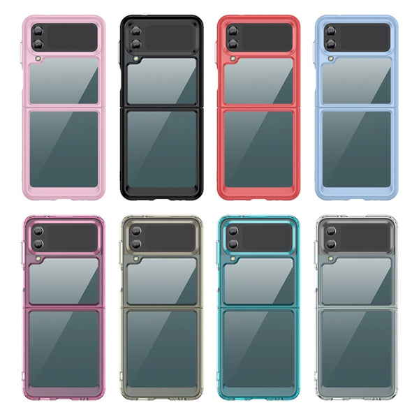 For Samsung Galaxy Z Flip4 5G Colorful Series Acrylic TPU Phone Case(Transparent Grey)