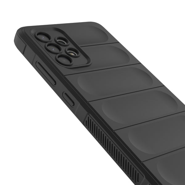 For Samsung Galaxy A32 4G Magic Shield TPU Flannel Phone Case(Black)