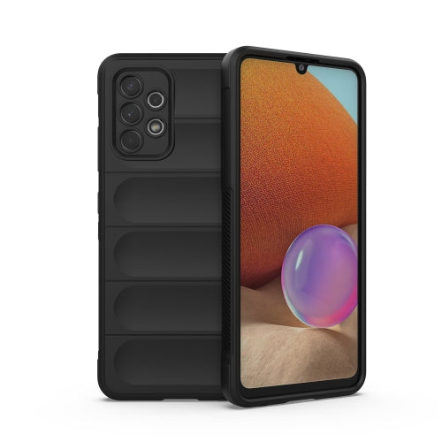For Samsung Galaxy A32 4G Magic Shield TPU Flannel Phone Case(Black)