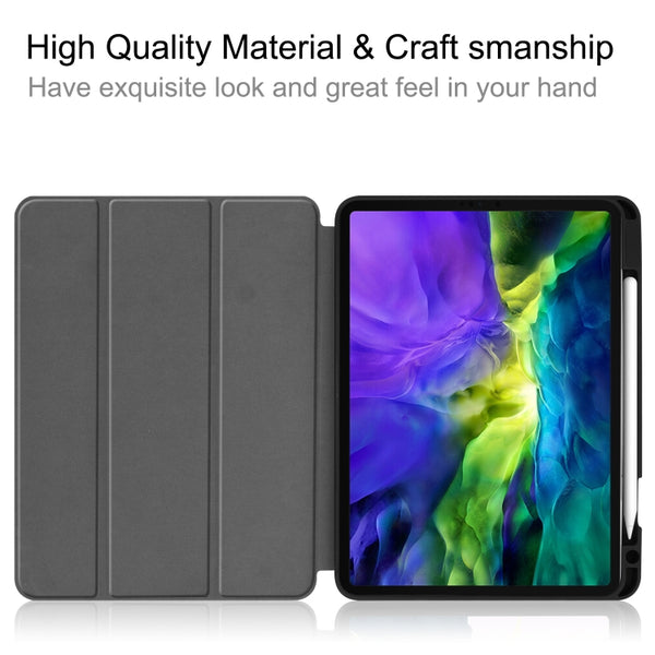 For iPad Pro 11 inch 2020 Painted TPU Smart Tablet Holster With Sleep Function & Tri...(Retro Tower)