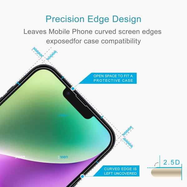For iPhone 14 10pcs 0.26mm 9H 2.5D Tempered Glass Film