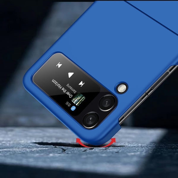 For Samsung Galaxy Z Flip4 Big Hole Fuel Injection PC Skin Feel Phone Case(Black)
