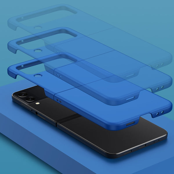 For Samsung Galaxy Z Flip4 Big Hole Fuel Injection PC Skin Feel Phone Case(Black)