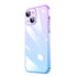 For iPhone 14 Plus Transparent Electroplated PC Gradient Phone Case (Blue Purple)