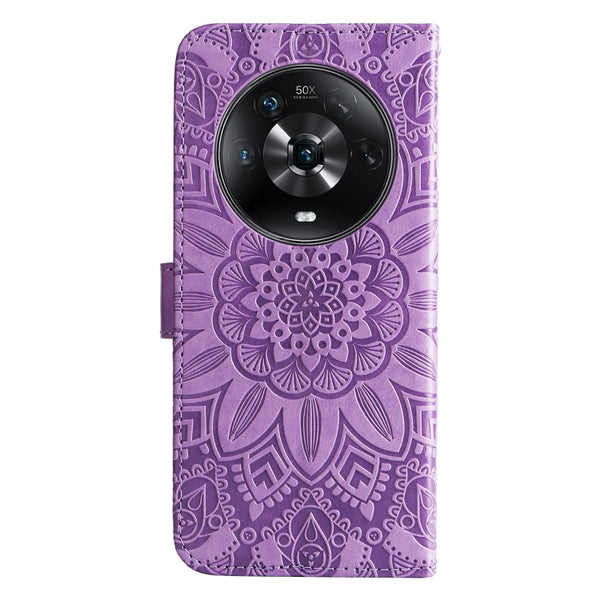 For Honor Magic4 Magic4 Pro Embossed Sunflower Leather Phone