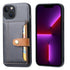 For iPhone 14 Plus Calfskin Card Slot TPU PU Phone Case (Black)