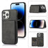 For iPhone 14 Pro Max Calf Texture Magnetic Card Bag Case (Black)