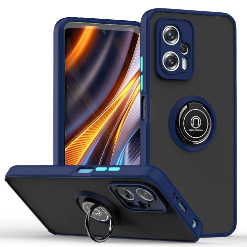 For Xiaomi Poco X4 GT Q Shadow 1 Series TPU and PC Phone Case(Royal Blue)
