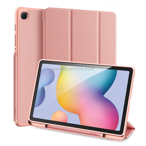 For Galaxy Tab S6 Lite 10.4 inch DUX DUCIS Domo Series Horizontal Flip Magnetic PU Leather ...(Pink)