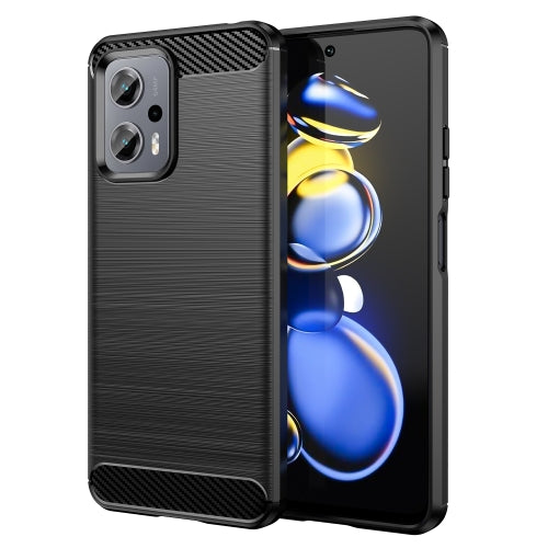 For Xiaomi Poco X4 GT Brushed Texture Carbon Fiber TPU Phone Case(Black)