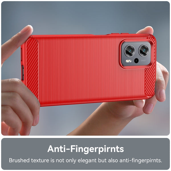 For Xiaomi Poco X4 GT Brushed Texture Carbon Fiber TPU Phone Case(Red)