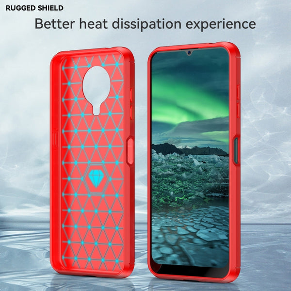 For Nokia 6.3 6.4 Brushed Texture Carbon Fiber TPU Phone Cas