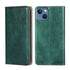 For iPhone 14 Plus Gloss Oil Solid Color Magnetic Leather Phone Case (Green)