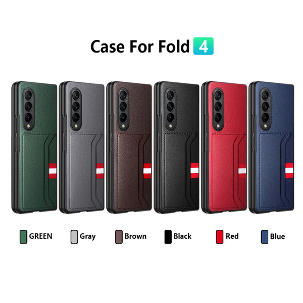 For Samsung Galaxy Z Fold4 5G GKK Litchi Texture Card Slot Phone Case(Red)