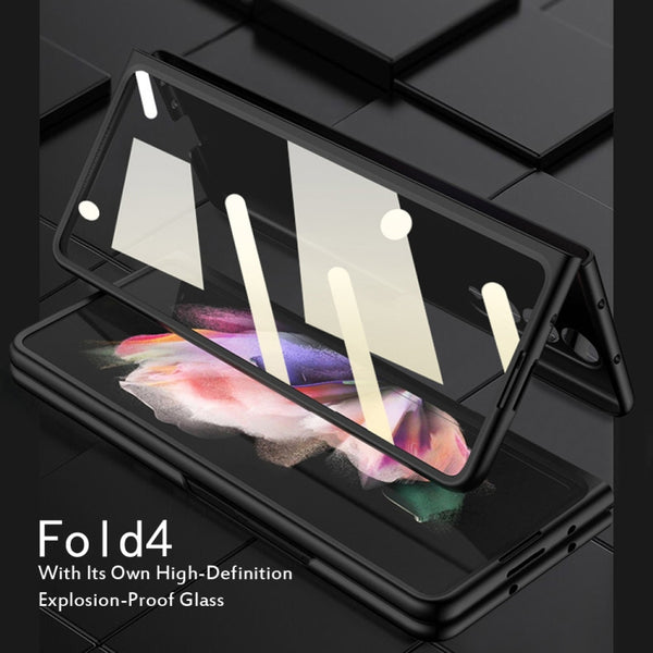 For Samsung Galaxy Z Fold4 5G GKK Litchi Texture Card Slot Phone Case(Brown)