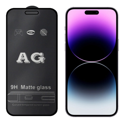 For iPhone 14 Pro Max AG Matte Frosted Full Cover Tempered Glass Film