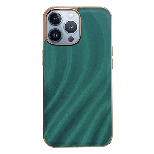 For iPhone 14 Pro Max Nano Electroplating Protective Phone Case (Green Grass)