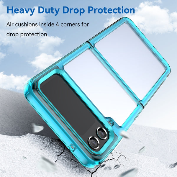 For Samsung Galaxy Z Flip3 5G Colorful Series Acrylic TPU Phone Case(Transparent Blue)