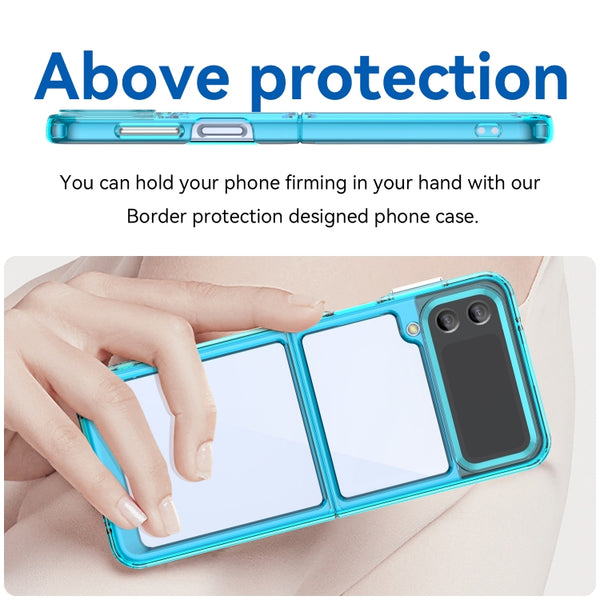 For Samsung Galaxy Z Flip3 5G Colorful Series Acrylic TPU Phone Case(Transparent Blue)