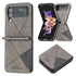 For Samsung Galaxy Z Flip4 Rhombus Texture Leather Phone Case(Grey)