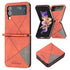 For Samsung Galaxy Z Flip4 Rhombus Texture Leather Phone Case(Brown)