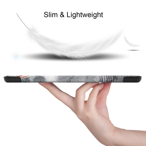 For Samsung Galaxy Tab S6 Lite P610 10.4 inch Colored Drawing Horizontal Flip Leath...(Eiffel Tower)