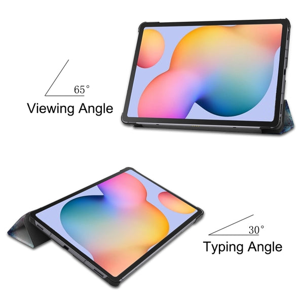 For Samsung Galaxy Tab S6 Lite P610 10.4 inch Colored Drawing Horizontal Flip Le...(Galactic Nebula)