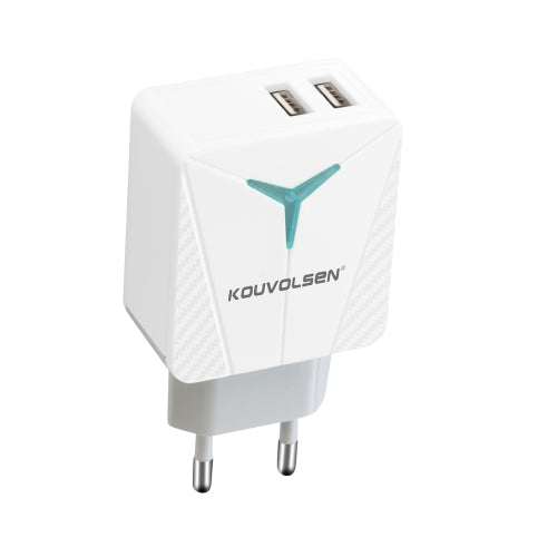 KOUVOLSEN CX | 86 Dual USB Wall Travel Charger, Plug Type:EU