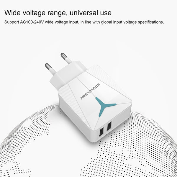 KOUVOLSEN CX | 86 Dual USB Wall Travel Charger, Plug Type:US